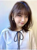  大人可愛い20代30代40代小顔くびれふんわりミディグレージュ★