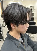 メンズマッシュセンターパートスパイラルパーマニュアンスパーマ