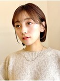 say.ボブミニボブ切りっぱなしボブ前髪パーマ黒髪ベージュ田代