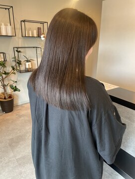 メデル(mederu) 暗髪カラー透け感カラーグレージュカラーセミロング20代30代40代