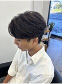 水戸/メンズ/センターパート/ニュアンスパーマ/毛流れ/学割