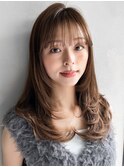エアリーカールナチュラルカール美髪レイヤーカットセミディ