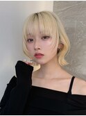ミニウルフレイヤーカット顔周り前髪韓国ミディアムロング/池袋