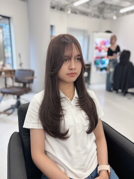 ハピネス 梅田茶屋町店(HAPPINESS) オルチャンレイヤー ブリーチなしダブルカラー グレージュ 艶髪