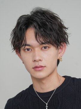 フィフス 原宿(fifth) 原宿韓国シャドウパーマルーズメンズカットセンターパート30代