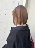 韓国顔まわりレイヤーカットグレージュオリーブベージュブラウン