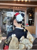 編み下ろし高めヘアセット