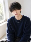 シースルーバングフェザーパーマラウンドマッシュ韓国マッシュ