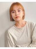 ミニボブ ベージュ ストレートボブ シースルー 東垂水