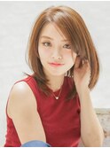 ふんわり大人カワイイ上品小顔ミディアムボブ