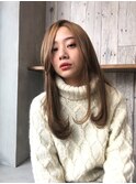 大人かわいい#美髪#ネビージュ#ホワイトグレージュ#こなれミディ