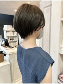 福山市美容室Caary人気 春パーマショートヘアくすみカラー