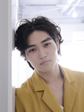 ロアー ヘアー リンク 葛西駅前店(RAWR hair link) 【RAWR】メンズパーマ_センターパートウルフ