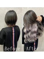 エクステ専門店あるじゃんすー 宇都宮店&nbsp;ラベンダーグレージュ#シールエクステ#インナーカラー#韓国