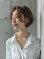 クラン 岡本(Chlan)&nbsp;かきあげバング小顔ショート☆ウェットヘア