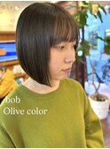 ボブ×透明感オリーブカラー!