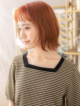 カバーヘア ブリス 川口(COVER HAIR bliss) フレンチカジュアルオン眉前下がりボブパーマh3川口10代20代30代