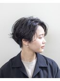 センター分け#パーマ#ベリーショート#黒髪#浜松#浜北#磐田