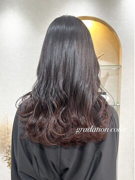 カラークチュール(Color Couture) 髪質改善/フェミニン/黒髪/グラデーションカラー/ツヤ髪/Aujua