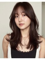 フレイムス ヘアアンドリラックス 吉川店(Frames hair&relax)&nbsp;セミロング20代30代ストレートレイヤー前髪なし前髪あり