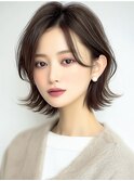 小顔くびれショートボブ☆外ハネレイヤー×シースルーバング