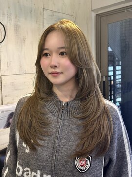 ヘアーアンドメイク シークタチカワ 立川店(Hair&Make Seek) 【澤飯】地毛からブリーチなしダブルカラーでヘーゼルベージュ