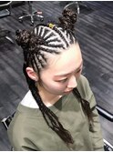 【派手髪】コーンロウお団子セット【ダンス】東京美容室