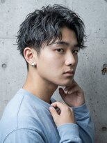 ヘッドストック 大和八木店(HEAD STOCK) ダブルカラーブルーブラックシャドウパーマニュアンスパーマ眉毛