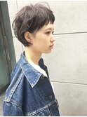 ショートバング×無造作おしゃれショート