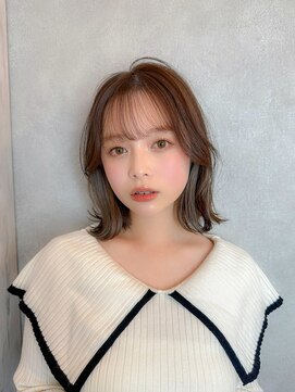 シーシンジュク 新宿南口(Sea shinjuku) 韓国風前髪×シルキーベージュ/顔周り×[新宿]