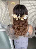 袴ヘアセット ハーフアップ アップヘア 参列ヘア