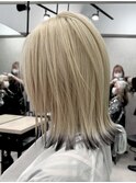 ホワイトブロンド裾カラー/ブリーチ