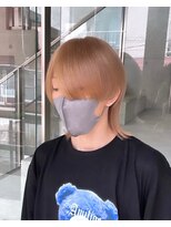 ヲタク(wotaku.)&nbsp;ベージュカラーメンズウルフメンズダブルカラーブリーチマッシュ