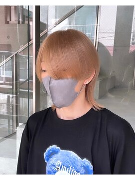 ヲタク(wotaku.) ベージュカラーメンズウルフメンズダブルカラーブリーチマッシュ