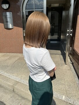 ウニレ バイ センス(unire by sense) 【ブリーチ】透明感ミルクティーベージュカラー