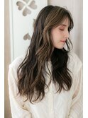 ミストバング細めハイライト大人可愛い韓国風巻きY大宮20代30代