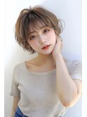 くびれヘア韓国風巻きアプリコットオレンジ夏ハイライト