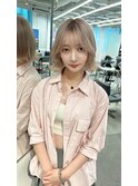 ミルクティーグレージュ 透明感 ウェーブ巻き YUKI