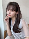 後れ毛が可愛い顔周りレイヤーハイレイヤーロング