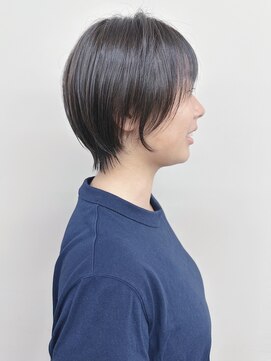 ラウンジ モリオ イケブクロ(Lounge MORIO Ikebukuro) *丸みショート前下がりショートボブ大人ショートボブオリーブ