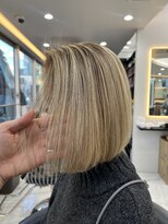 ラピス 渋谷本店(Lapis)&nbsp;ミルクティーハイライト/ボブカット/ショート/外国人風/メッシュ