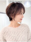 黒髪カタログ/ショート/オリーブグレー/小顔に見せるヘア☆150