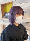 【阿形】ウルフボブウルフレイヤーカットボブレイヤーラベンダー
