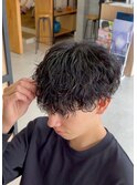 大分メンズ刈り上げショート無造作シャドウパーマスタイル