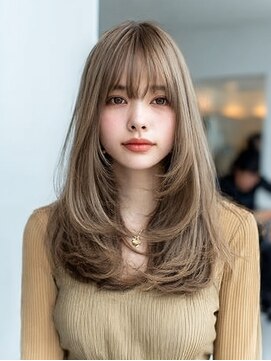 ダル 渋谷/表参道(DAL.) バタフライレイヤーロングレイヤーハイトーングレージュブリーチ