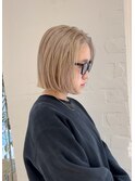 ダブルカラーレイヤーボブハイトーンボブショートウルフボブ