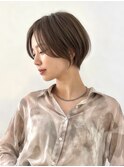 透明感カラー ボブ 前髪 ショート カラー ブリーチ&ダブルカラー