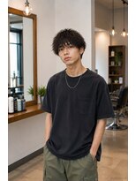 MEN's Baguz MEN'Sカット/ MEN'Sパーマ/ MEN'Sカラー 無造作スパイラルパーマ韓国風マッシュメンズスタイル