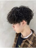 重めマッシュ×毛先強めツイストスパイラルパーマ