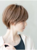 20代30代大人可愛い前下がりショートボブ/透明感ハイライト